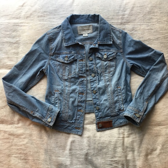 Anthropologie Pilcro Railroad Stripe Denim Jacket - Picture 2 of 7